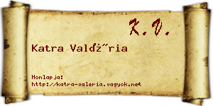 Katra Valéria névjegykártya